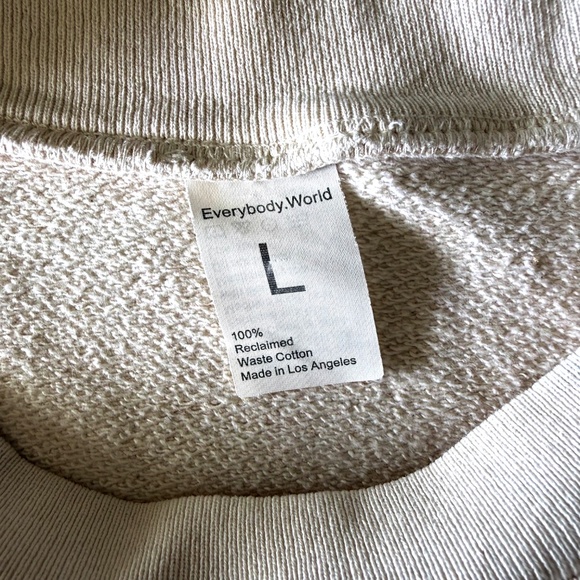 Everybody.World Trash Crewneck Sweatshirt Women's Large Cream Sustainable Style - Picture 4 of 6